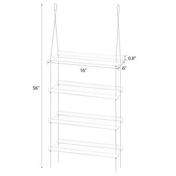 Sumerflos 4 Tier Acrylic Window Boxes Plant Shelves for Windows, Hanging Shelves for Indoor Plants, ...