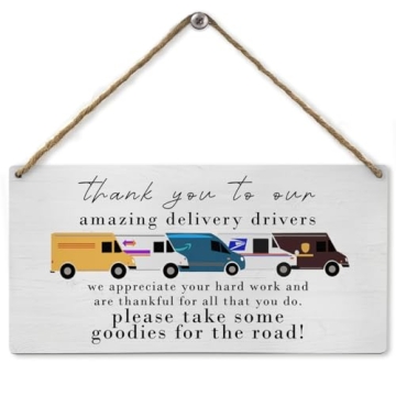 Mtrgdn Thank You To Our Amazing Delivery Driver , Delivery Driver Snack Sign Wood Wall Hanging Sign,...