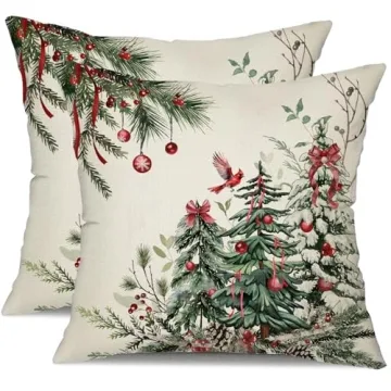 Decorative Christmas Pillow Covers - Set of 2 for Cozy Holiday Decor