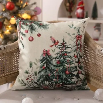 Decorative Christmas Pillow Covers Set of Two - 20x20 Inch