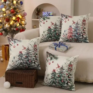 Decorative Christmas Pillow Covers Set of Two - 20x20 Inch