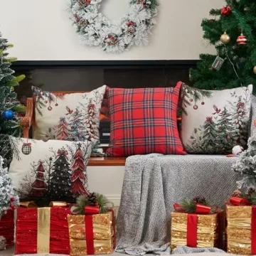 Decorative Christmas Pillow Covers Set of Two - 20x20 Inch