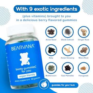 BEARVANA Bum Support Gummies for Women Berry Flavored