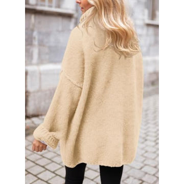 PRETTYGARDEN Women's Cozy Knit Oversized Turtleneck Sweater