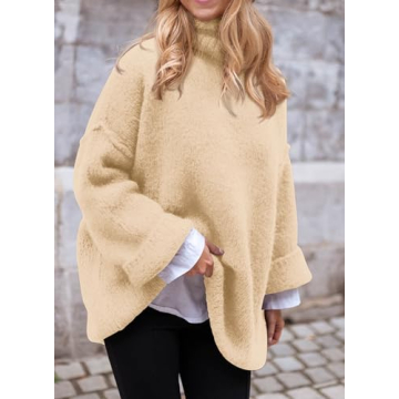 PRETTYGARDEN Women's Cozy Knit Oversized Turtleneck Sweater