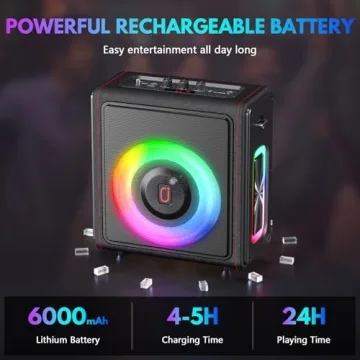 Karaoke Machine with Wireless Mics & Portable Speakers