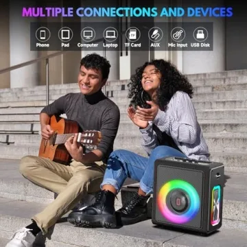 Karaoke Machine with Wireless Mics & Portable Speakers