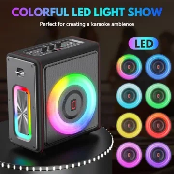 Karaoke Machine with Wireless Mics & Portable Speakers