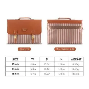 Laptop Bag 15.6 inch - for Women PU Waterproof Laptop Case Shoulder Messenger Bag (Brown) …