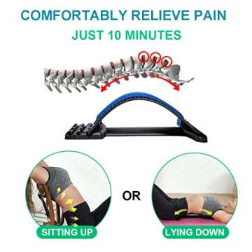 JUMPOW Back Stretcher, Back Cracker, Spine Deck Back Stretcher, Lumbar Stretching Device, 3-Level Ba...