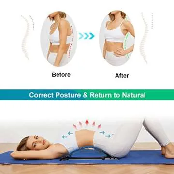 JUMPOW Back Stretcher, Back Cracker, Spine Deck Back Stretcher, Lumbar Stretching Device, 3-Level Back Massager Lumbar, Back Stretcher for Lower Back Pain Relief, for Sciatica, Scoliosis