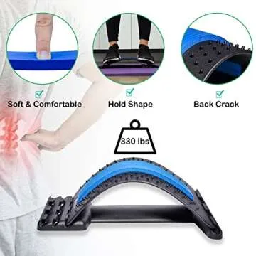 JUMPOW Back Stretcher, Back Cracker, Spine Deck Back Stretcher, Lumbar Stretching Device, 3-Level Back Massager Lumbar, Back Stretcher for Lower Back Pain Relief, for Sciatica, Scoliosis