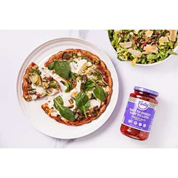 Fody Foods Tomato Basil Pasta Sauce, 19.4 Ounces, Low Fodmap Certified, Sensitive Recipe & Gut Friendly, Premium Quality Ingredients, Non-GMO, Pack of 3, Packaging May Vary