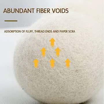 XHANGMZ Wool Dryer Balls 6 Pack XL Laundry Balls,New Zealand Wool Natural Organic Fabric,Baby Safe Without Chemical Additives,Clothing Anti Winding,Anti Static,Reusable,Saves Drying Time.