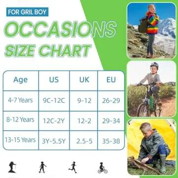 WEVIAS Kids Merino Wool Hiking Socks Boys Thermal Winter Cozy Boot Warm Cushion Socks 6 Pairs (Orange/Rose Red/Blue, 13-15 Years)