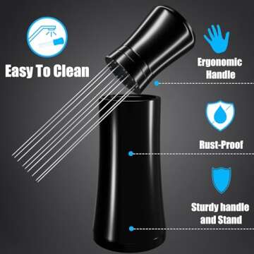 WDT Tool - 0.35mm Espresso Distribution Tool, 304 Stainless Steel 9 Installed Needles + 8 Extra Needles + Storage Tube, Anodized Aluminum Handle with Stand (Black) - Coffee Stirrer, Tamper Accessories