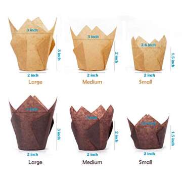GOLDEN APPLE, 200 Pcs Tulip Cupcake Liner Baking Cup Muffin Tins Cups for Weddings, Birthdays, Baby ...