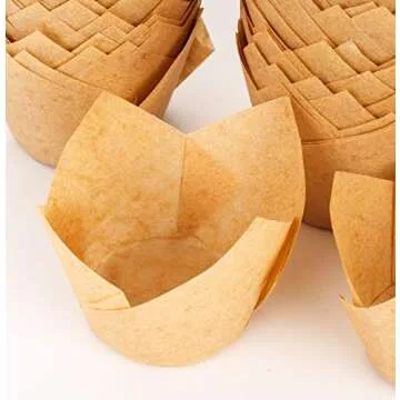 GOLDEN APPLE Tulip Cupcake Liners - 200 Premium Baking Cups
