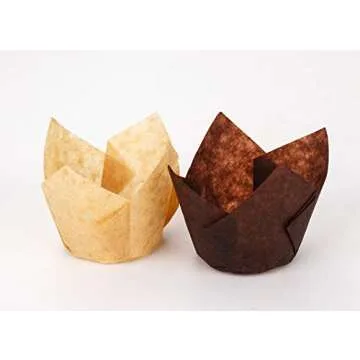 GOLDEN APPLE Tulip Cupcake Liners - 200 Premium Baking Cups