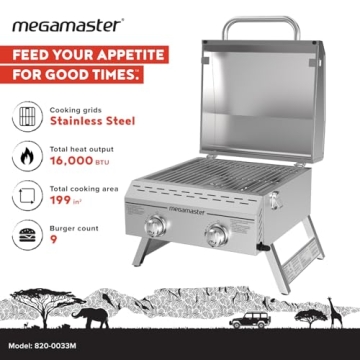 Megamaster Premium 2-Burner Grill for Outdoor Cooking