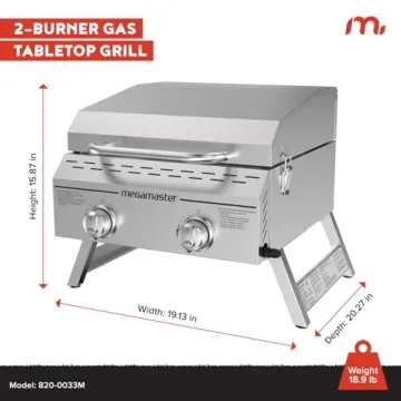 Megamaster Premium 2-Burner Grill for Outdoor Cooking