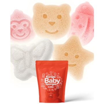 Konjac Baby Sponge for Bathing | Natural Cute Shapes | Kids Bath sponges for Infants | Toddler Bath ...