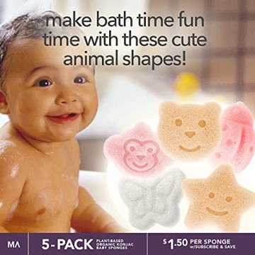 Konjac Baby Bath Sponges - Cute Shapes for Kids