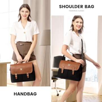 LOVEVOOK Laptop Bag for Women, 15.6 inch Large Capacity Computer Briefcase Case, Crossbody Messenger...
