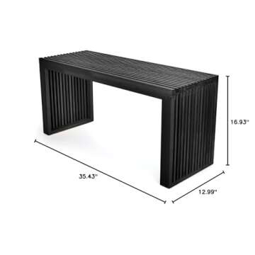 APRTAT Bamboo Dining Bench, 35 inch Farmhouse Decor Indoor Kitchen Table Bench, Entryway Shoe Rack Bench, Outdoor Bench, Solid Bamboo Benches for Living Room, Hallway, Bedroom, Bathroom