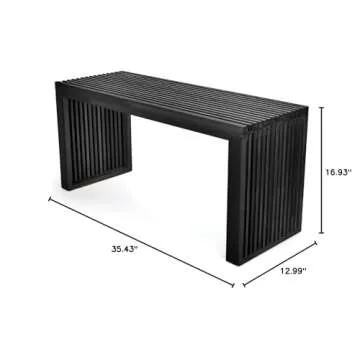 APRTAT Bamboo Dining Bench, 35 inch Farmhouse Decor Indoor Kitchen Table Bench, Entryway Shoe Rack Bench, Outdoor Bench, Solid Bamboo Benches for Living Room, Hallway, Bedroom, Bathroom