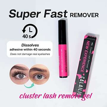 CALAILIS Lash Glue Remover, Eyelash Remover for Lash Extensions Lash Adhesive Remover Eyelash Glue Remover for False Eyelashes, Gentle Soothing Non-Irritating Eye Cleanser, Oil, 5g
