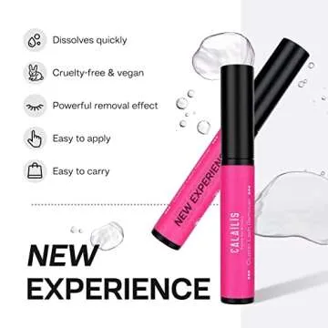 CALAILIS Lash Glue Remover, Eyelash Remover for Lash Extensions Lash Adhesive Remover Eyelash Glue Remover for False Eyelashes, Gentle Soothing Non-Irritating Eye Cleanser, Oil, 5g