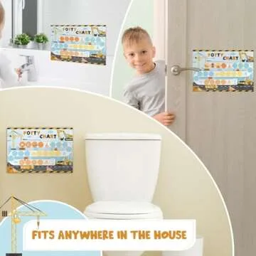 WERNNSAI Potty Training Chart - Construction Toilet Training Reward Chart with 270 Potty Training Stickers Crown Sticker Chart for Girls Toddler Kids Potty Training for Ideal Gift Birthday