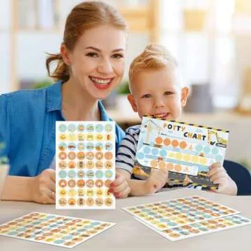 WERNNSAI Potty Training Chart - Construction Toilet Training Reward Chart with 270 Potty Training Stickers Crown Sticker Chart for Girls Toddler Kids Potty Training for Ideal Gift Birthday