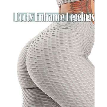 SEASUM Women's High Waist Yoga Pants Tummy Control Slimming Booty Leggings Workout Running Butt Lift Tights XS A-Grey