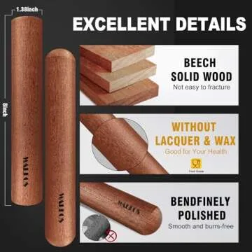 Walfos Mini Rolling Pin Set for Easy Baking Tasks