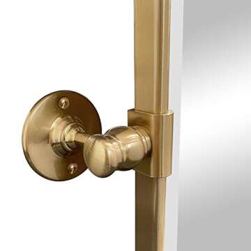 Stylish TEHOME Pivoting Gold Bathroom Mirror 27x35