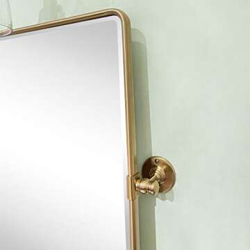 Stylish TEHOME Pivoting Gold Bathroom Mirror 27x35