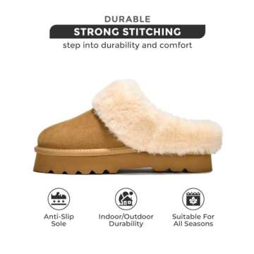 Project Cloud Genuine Suede Slippers for Women - Cozy Fuzzy Memory Foam & Water-resistant