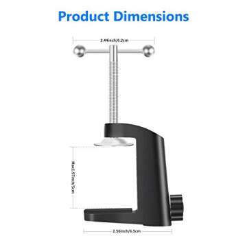 Neewer Heavy-duty Metal Table Mounting Clamp for Microphone Suspension Boom Scissor Arm Stand Holder with Adjustable Positioning Screw, Fits up to 1.77"/4.5cm Desktop Thickness--Black (2 Pack)