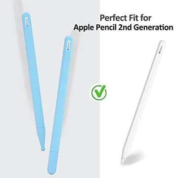 KELIFANG Silicone Case for Apple Pencil Pro 2024 & Apple Pencil 2nd Generation, Protective Skin Sleeve Cover Holder Grip and Tip Cap Accessories Compatible with iPad Pro 11 12.9 13 inch, Sky Blue