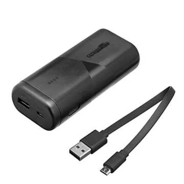 Amazon Basics Ultra-Portable Charger Power Bank Battery, USB-A, 10000mAh, Black