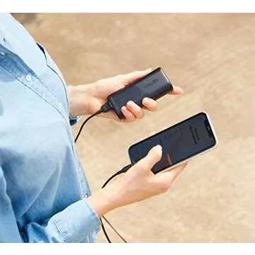 Amazon Basics Ultra-Portable Charger Power Bank Battery, USB-A, 10000mAh, Black