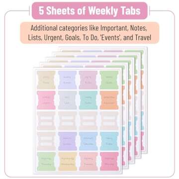 Mr. Pen - Comprehensive Planner Tabs with Highlighters for Everyday Use