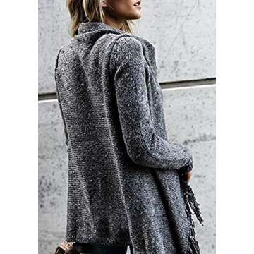 Stylish CEASIKERY Women's Tassel Hem Winter Sweater