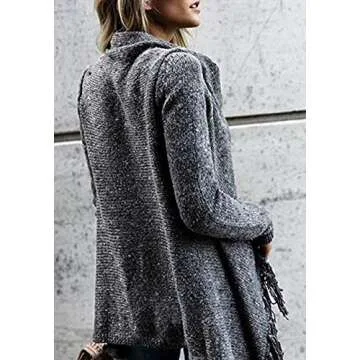 Stylish CEASIKERY Women's Tassel Hem Winter Sweater