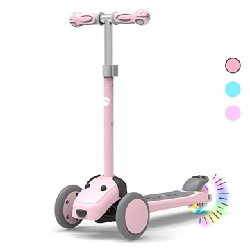 MOUNTALK 3-Wheel Scooter for Kids Ages 3-8 with Light-Up Wheels - Pink