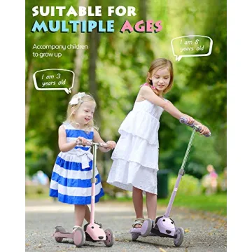 MOUNTALK Kids 3-Wheel Scooter with Light-Up Wheels Pink