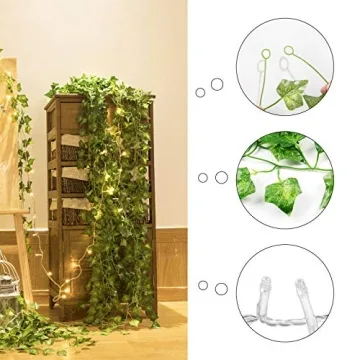 COOLUCK 84Ft Ivy Plants with LED String Light for Decor