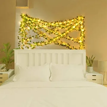 COOLUCK 84Ft Ivy Plants with LED String Light for Decor